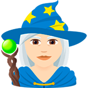 Emoji 🧙🏻‍♀️ Maga: Carnagione Chiara su JoyPixels 7.0.