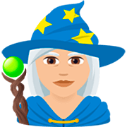 Emoji 🧙🏼‍♀️ Maga: Carnagione Abbastanza Chiara su JoyPixels 7.0.