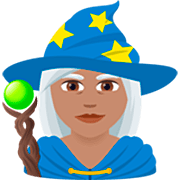 🧙🏽‍♀️ Emoji Maga: Pele Morena na JoyPixels 7.0.