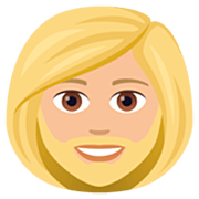 🧔🏼‍♀️ Emoji Mulher: Barba Pele Morena Clara na JoyPixels 7.0.