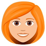👩🏼‍🦰 Emoji Mujer: Tono De Piel Claro Medio Y Pelo Pelirrojo en JoyPixels 7.0.