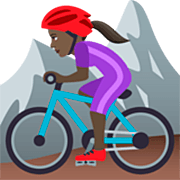 🚵🏿‍♀️ Emoji Mountainbikerin: dunkle Hautfarbe JoyPixels 7.0.