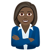 👩🏿‍💼 Emoji Oficinista Mujer: Tono De Piel Oscuro en JoyPixels 7.0.