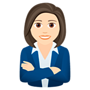 Emoji 👩🏻‍💼 Impiegata: Carnagione Chiara su JoyPixels 7.0.