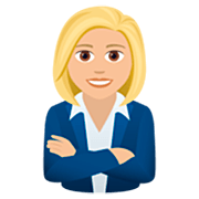 👩🏼‍💼 Emoji Funcionária De Escritório: Pele Morena Clara na JoyPixels 7.0.