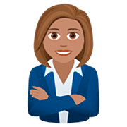 👩🏽‍💼 Emoji Oficinista Mujer: Tono De Piel Medio en JoyPixels 7.0.