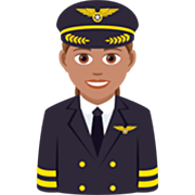 👩🏽‍✈️ Emoji Piloto De Avião Mulher: Pele Morena na JoyPixels 7.0.