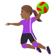 🤾🏾‍♀️ Emoji Handballspielerin: mitteldunkle Hautfarbe JoyPixels 7.0.