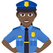 Emoji 👮🏿‍♀️ Poliziotta: Carnagione Scura su JoyPixels 7.0.