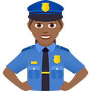👮🏾‍♀️ Emoji Policial Mulher: Pele Morena Escura na JoyPixels 7.0.