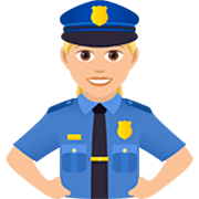👮🏼‍♀️ Emoji Polizistin: mittelhelle Hautfarbe JoyPixels 7.0.