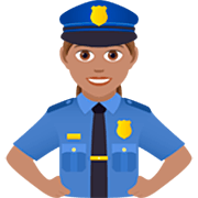 👮🏽‍♀️ Emoji Polizistin: mittlere Hautfarbe JoyPixels 7.0.