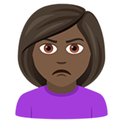 🙎🏿‍♀️ Emoji Mujer Haciendo Pucheros: Tono De Piel Oscuro en JoyPixels 7.0.