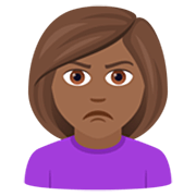 🙎🏾‍♀️ Emoji Mujer Haciendo Pucheros: Tono De Piel Oscuro Medio en JoyPixels 7.0.