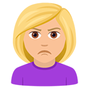 🙎🏼‍♀️ Emoji Mujer Haciendo Pucheros: Tono De Piel Claro Medio en JoyPixels 7.0.