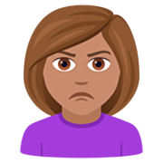 🙎🏽‍♀️ Emoji Mulher Fazendo Bico: Pele Morena na JoyPixels 7.0.