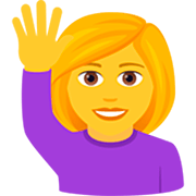 🙋‍♀️ Emoji Mulher Levantando A Mão na JoyPixels 7.0.
