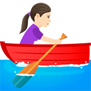 Frau im Ruderboot: helle Hautfarbe JoyPixels 7.0.