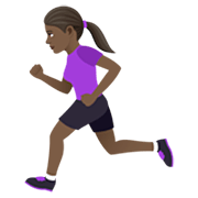 🏃🏿‍♀️ Emoji Mujer Corriendo: Tono De Piel Oscuro en JoyPixels 7.0.