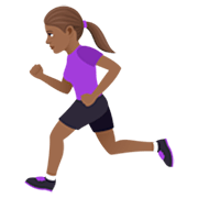 🏃🏾‍♀️ Emoji Mulher Correndo: Pele Morena Escura na JoyPixels 7.0.