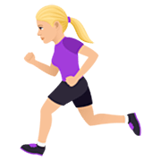 🏃🏼‍♀️ Emoji Mujer Corriendo: Tono De Piel Claro Medio en JoyPixels 7.0.