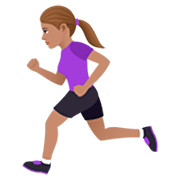 🏃🏽‍♀️ Emoji Mujer Corriendo: Tono De Piel Medio en JoyPixels 7.0.