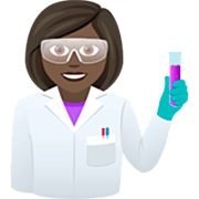 👩🏿‍🔬 Emoji Cientista Mulher: Pele Escura na JoyPixels 7.0.