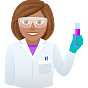 👩🏽‍🔬 Emoji Cientista Mulher: Pele Morena na JoyPixels 7.0.