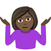 🤷🏿‍♀️ Emoji Mulher Dando De Ombros: Pele Escura na JoyPixels 7.0.