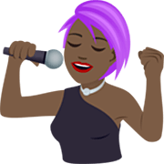 👩🏿‍🎤 Emoji Cantora: Pele Escura na JoyPixels 7.0.