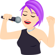 Emoji 👩🏻‍🎤 Cantante Donna: Carnagione Chiara su JoyPixels 7.0.
