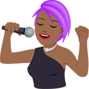 Emoji 👩🏾‍🎤 Cantante Donna: Carnagione Abbastanza Scura su JoyPixels 7.0.