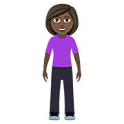 🧍🏿‍♀️ Emoji Mujer De Pie: Tono De Piel Oscuro en JoyPixels 7.0.