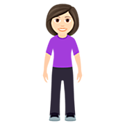 🧍🏻‍♀️ Emoji Mujer De Pie: Tono De Piel Claro en JoyPixels 7.0.
