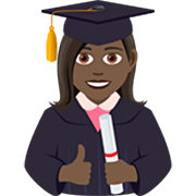 Emoji 👩🏿‍🎓 Studentessa: Carnagione Scura su JoyPixels 7.0.