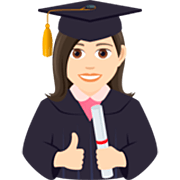 👩🏻‍🎓 Emoji Estudiante Mujer: Tono De Piel Claro en JoyPixels 7.0.