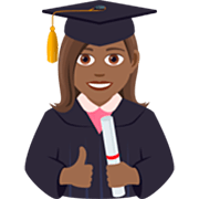 👩🏾‍🎓 Emoji Estudiante Mujer: Tono De Piel Oscuro Medio en JoyPixels 7.0.