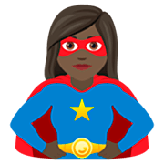 🦸🏿‍♀️ Emoji Superheroína: Tono De Piel Oscuro en JoyPixels 7.0.
