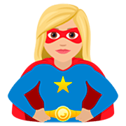 🦸🏼‍♀️ Emoji Super-heroína: Pele Morena Clara na JoyPixels 7.0.