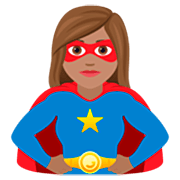 🦸🏽‍♀️ Emoji Super-heroína: Pele Morena na JoyPixels 7.0.