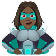 🦹🏿‍♀️ Emoji weiblicher Bösewicht: dunkle Hautfarbe JoyPixels 7.0.