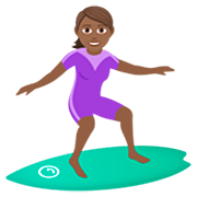 🏄🏾‍♀️ Emoji Mujer Haciendo Surf: Tono De Piel Oscuro Medio en JoyPixels 7.0.