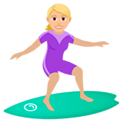 Emoji 🏄🏼‍♀️ Surfista Donna: Carnagione Abbastanza Chiara su JoyPixels 7.0.