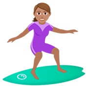 🏄🏽‍♀️ Emoji Mulher Surfista: Pele Morena na JoyPixels 7.0.