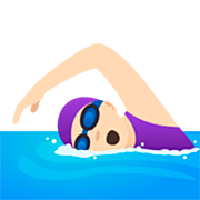 🏊🏻‍♀️ Emoji Mulher Nadando: Pele Clara na JoyPixels 7.0.