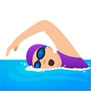 🏊🏼‍♀️ Emoji Mujer Nadando: Tono De Piel Claro Medio en JoyPixels 7.0.