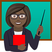 👩🏿‍🏫 Emoji Lehrerin: dunkle Hautfarbe JoyPixels 7.0.