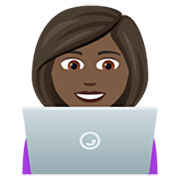 👩🏿‍💻 Emoji Tecnóloga: Pele Escura na JoyPixels 7.0.