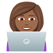 👩🏾‍💻 Emoji Tecnóloga: Pele Morena Escura na JoyPixels 7.0.