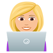 Emoji 👩🏼‍💻 Tecnologa: Carnagione Abbastanza Chiara su JoyPixels 7.0.